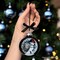 Medusa Christmas Spooky Portrait Glass Ornament, Black Horror Halloween Tree Decoration
